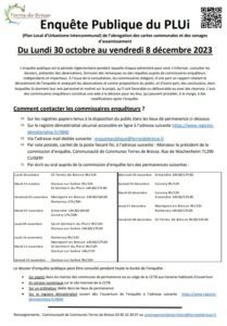 Lire la suite à propos de l’article ENQUETE PUBLIQUE PLUI