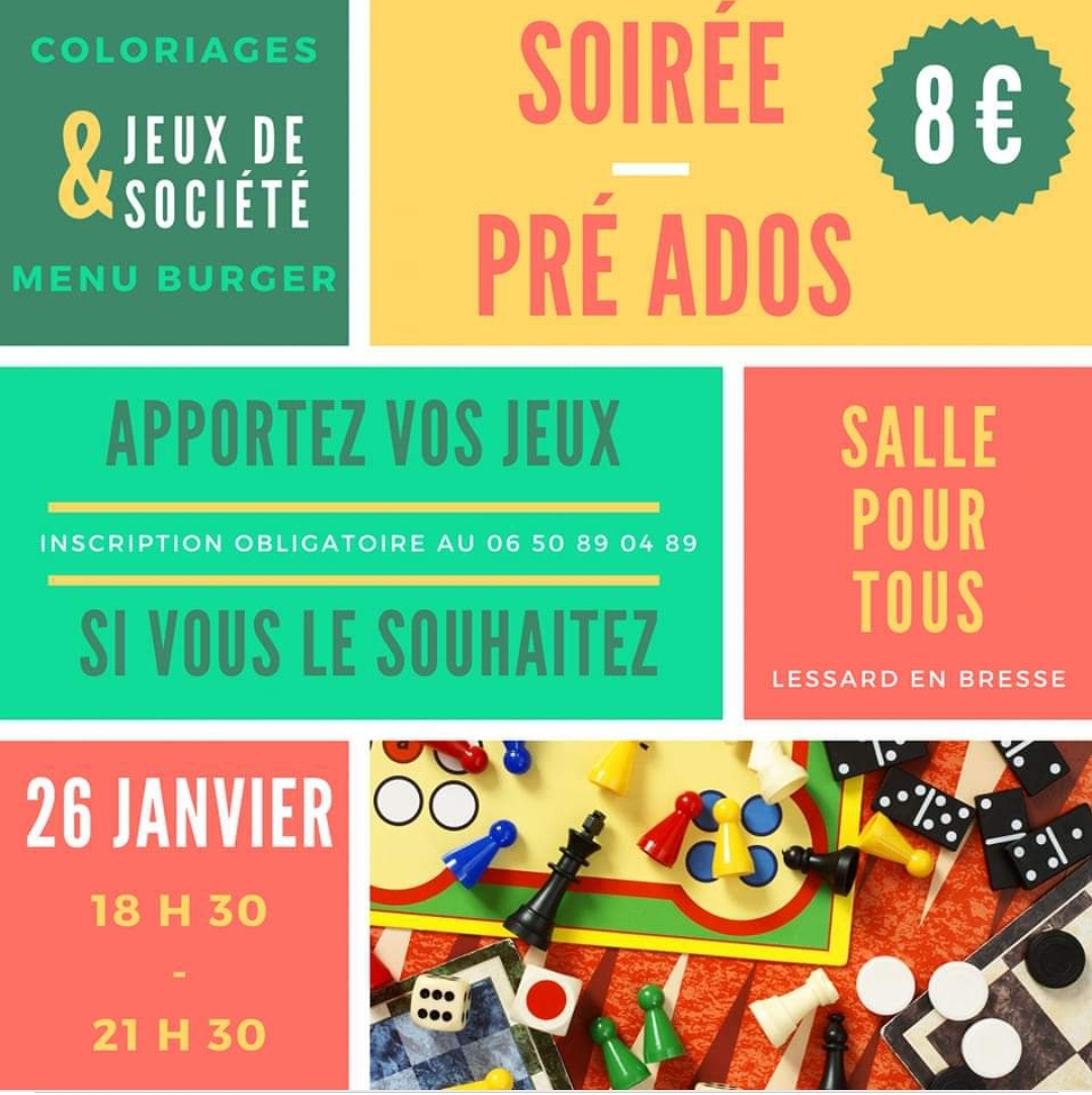 Lire la suite à propos de l’article Soirée pré-ados vendredi 26 janvier