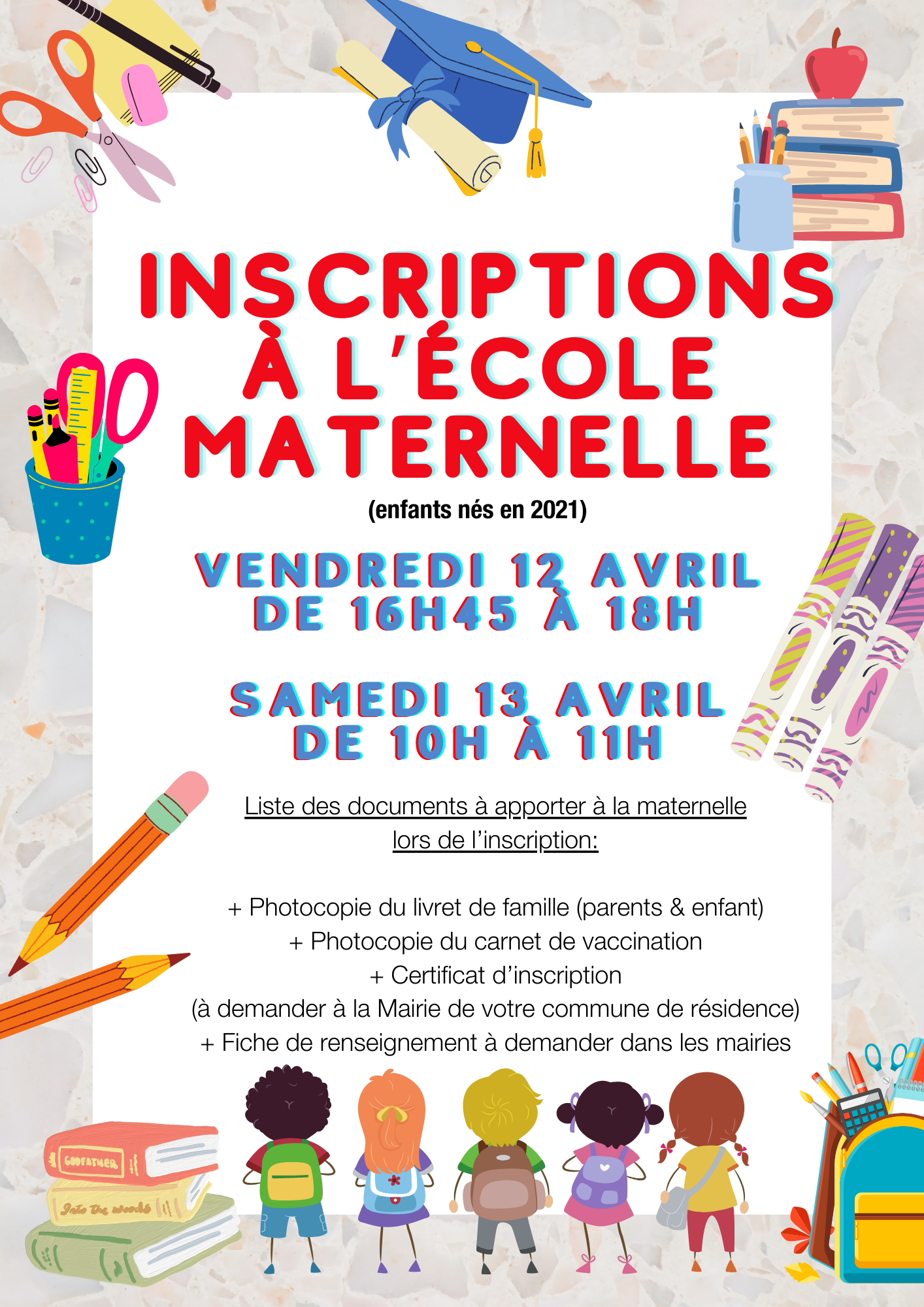 Lire la suite à propos de l’article Inscription en maternelle pour la rentrée 2024/2025