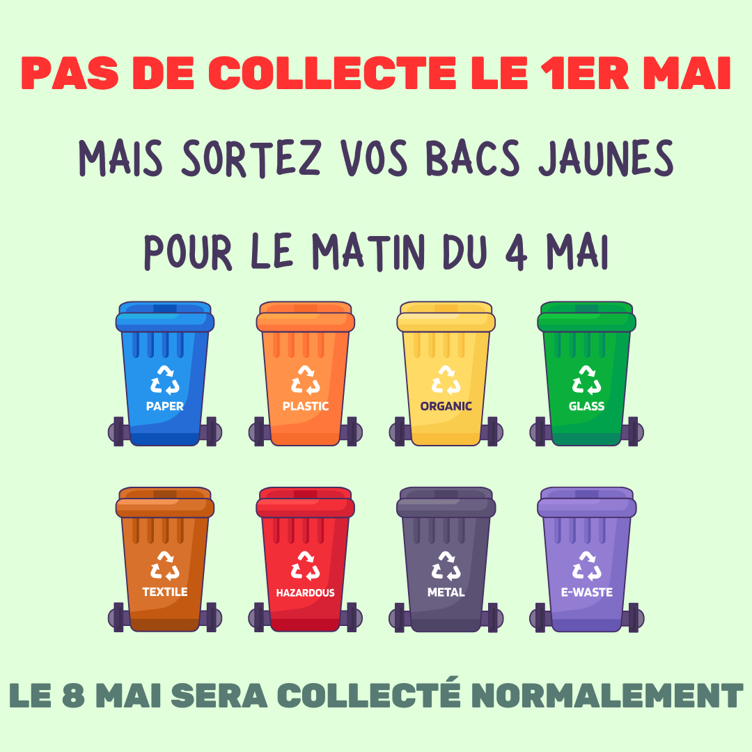 Lire la suite à propos de l’article Pas de collecte des déchets le 1er mai